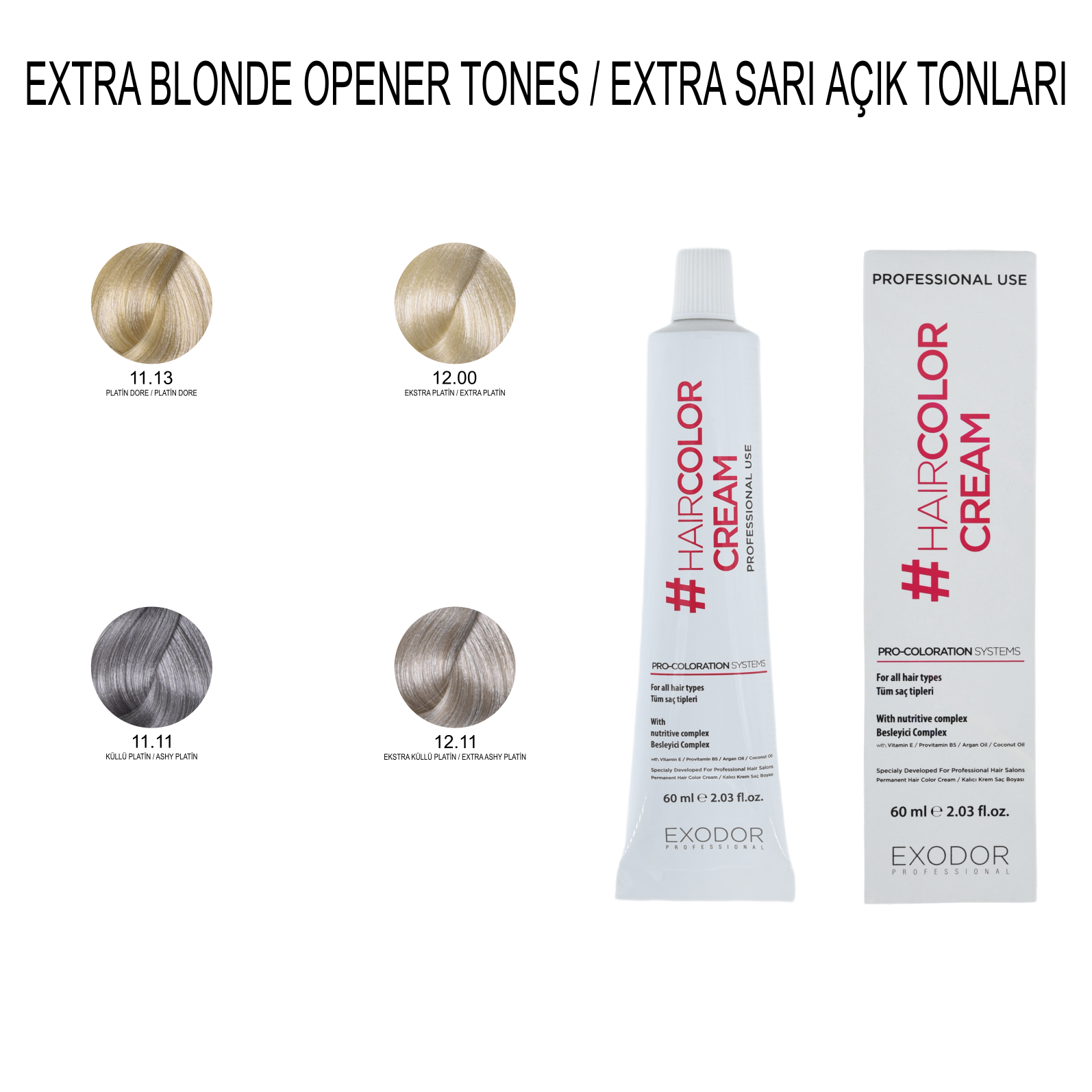 EXODOR EXTRA AÇIK SARI TONLAR PROFESSONAL HAİR COLOR 60 ML