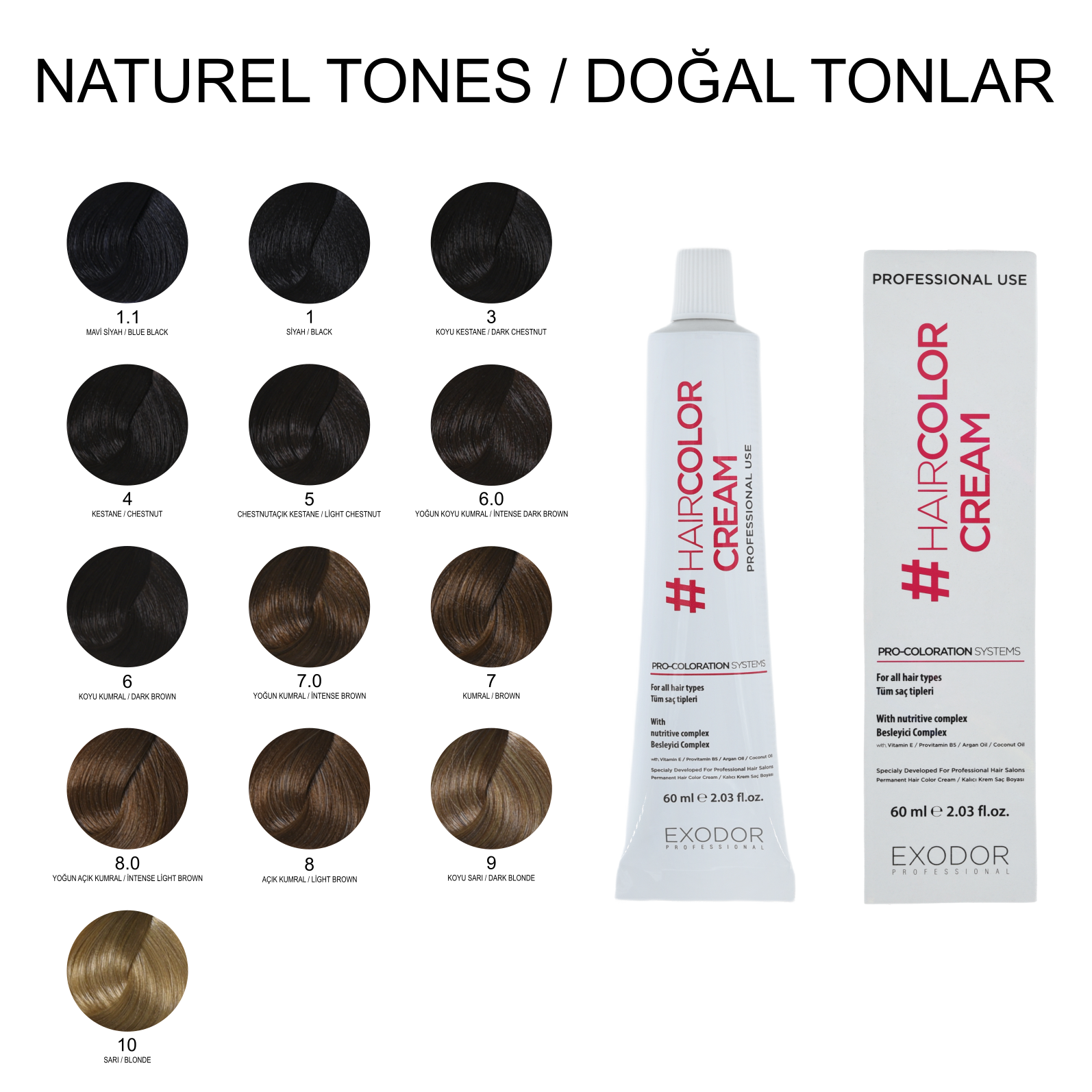 EXODOR DOĞAL TONLAR PROFESSIONAL HAİR COLOR 60 ML